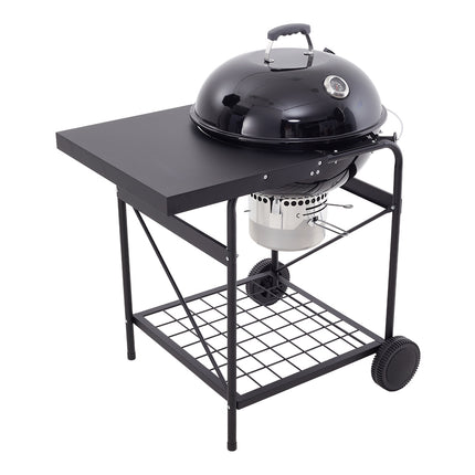 Outdoor Round Charcoal Grill with Side Table