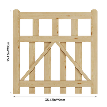 3x3ft Outdoor Wooden Garden Gate Fence Door