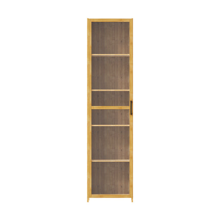 5-Tier Narrow Bookcase Storage Cabinet with Acrylic Door