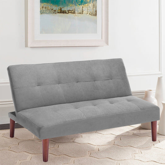 Fabric Upholstered 2 Seater Baby Sofa Bed Grey