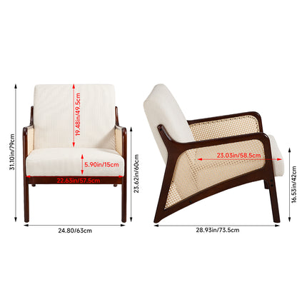 Modern Corduroy Upholstered Accent Armchair