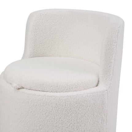 360° Upholstered Sherpa Swivel Chair with Storage