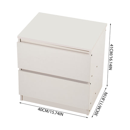 2-Drawer Wooden Nightstand Bedside Table