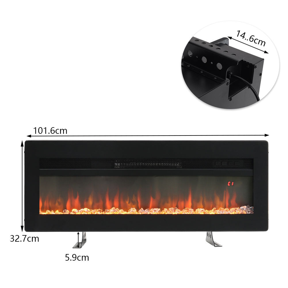 40 Inch Wall Mounted/Freestanding Electric Fireplace with Adjustable Flames