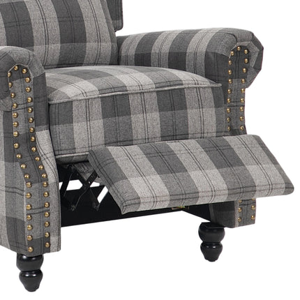 Fabric Upholstered Sofa Pushback Reclining Chair Armchair