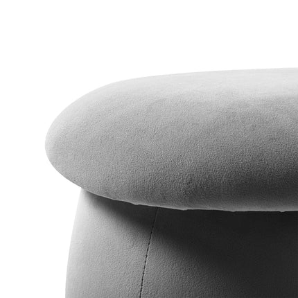 Velvet Mashroom Shape Pouffe Footstool  Grey