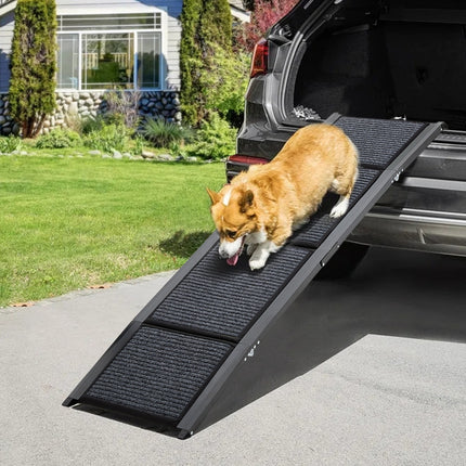 Outdoor Foldable Metal Dog Ramp Non-slip Step Pet Ladder For Car 160/170cm