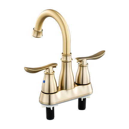 Double Handle Bathroom Sink Faucet with Drainer