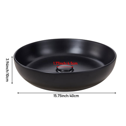 Round Ceramic Countertop Washbasin Vessel Sink