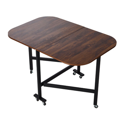 Folding Drop Leaf Table with 6 Wheels