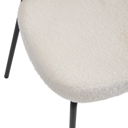2Pcs Upholstered Dining Chair with Metal Frame