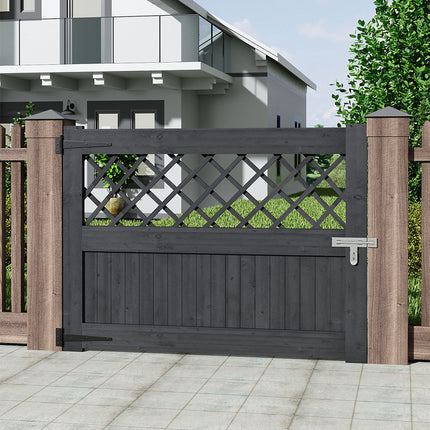 Grey Rhombus Garden Wood Fence Gate