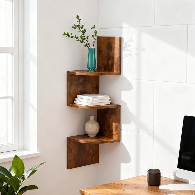 3-Tier/2-Tier Wall-mounted Floating Corner Shelf