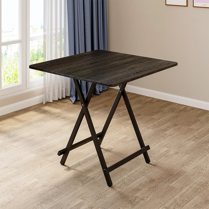 Black 80x80cm Folding Wooden Dining Table