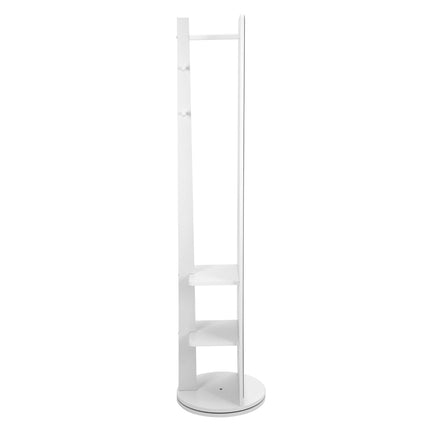 360° Rotating Full-Length Mirror with Coat Rack