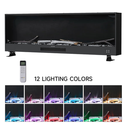 Recessed Electric Fireplace with Remote Control