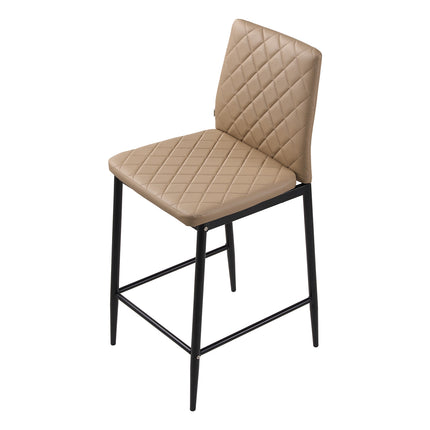 2PCS Upholstered Bar Stools with Backrest