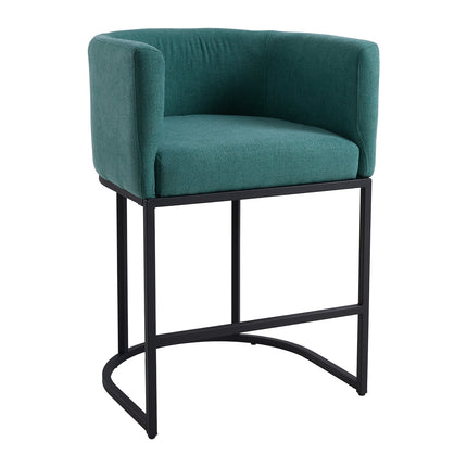 Set of 2 Low Back Upholstered Bar Stools