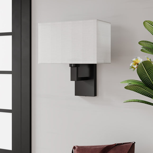 Vintage Wall Lamp with Fabric Shade