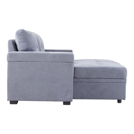 3-Seater Upholstered Corner Sofa Bed with Storage