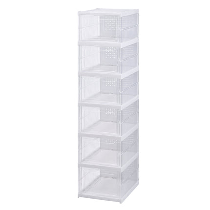 6-Tier Transparent Foldable Shoe Storage Box