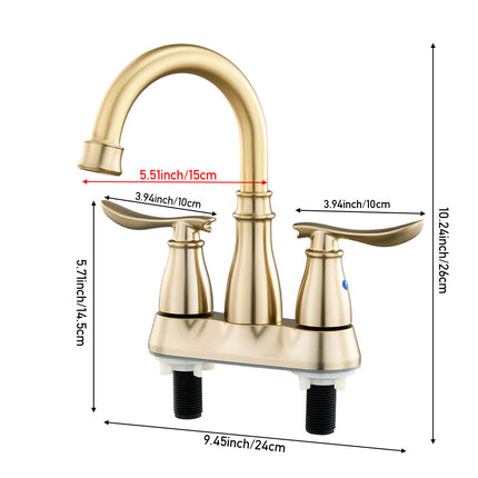 Double Handle Bathroom Sink Faucet with Drainer