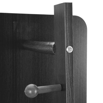 360° Rotating Full-Length Mirror with Coat Rack