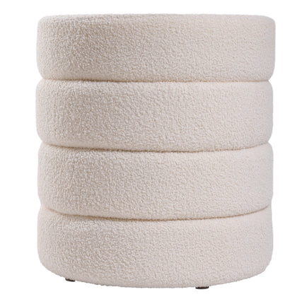 Round Channel Upholstered Footstool