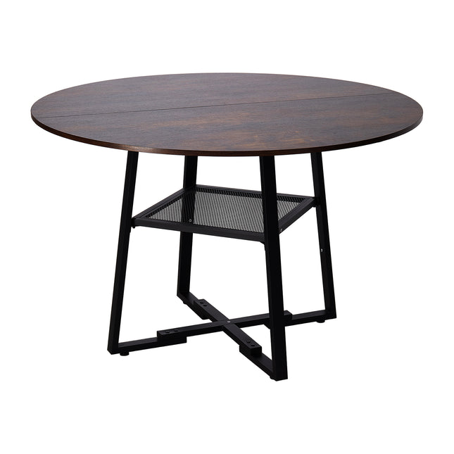 Round Dining Table with Storage Shelf