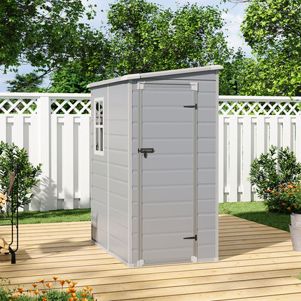 5X4FT Garden Plastic Storage Shed with Lockable Door