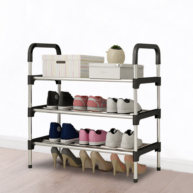 3 Tier Metal Shoe Rack Shoe Storage Stand Organiser