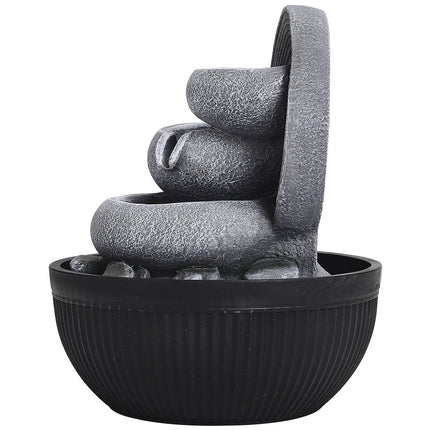 Tabletop Fountain Resin Water Feature with LED Light