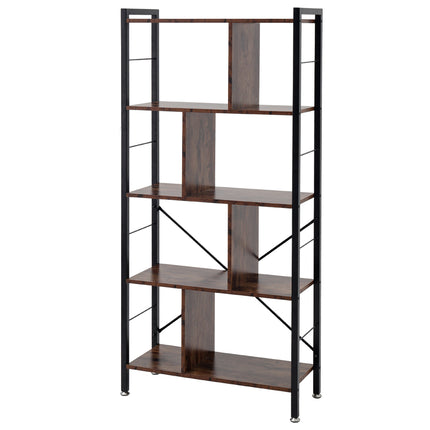 Industrial Style 5 Tier Bookcase Metal Frame