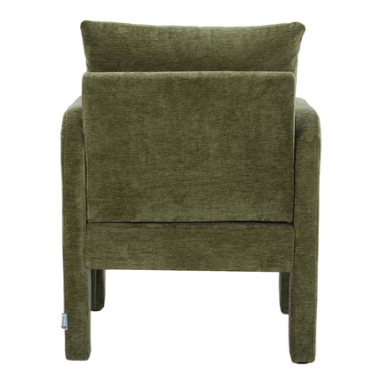 Chenille Upholstered Accent Chair with Lumbar Pillow