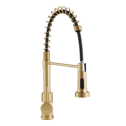 Commercial Swivel Pulldown Kitchen Faucet Gold