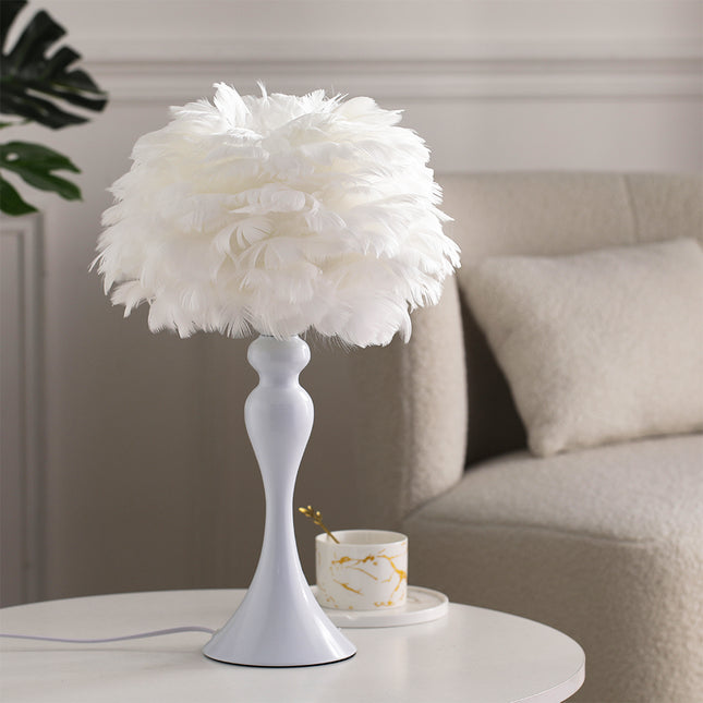 Accent Feather Table Lamp with LED Light