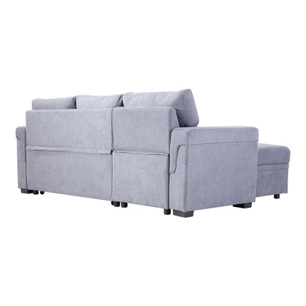 3-Seater Upholstered Corner Sofa Bed with Storage