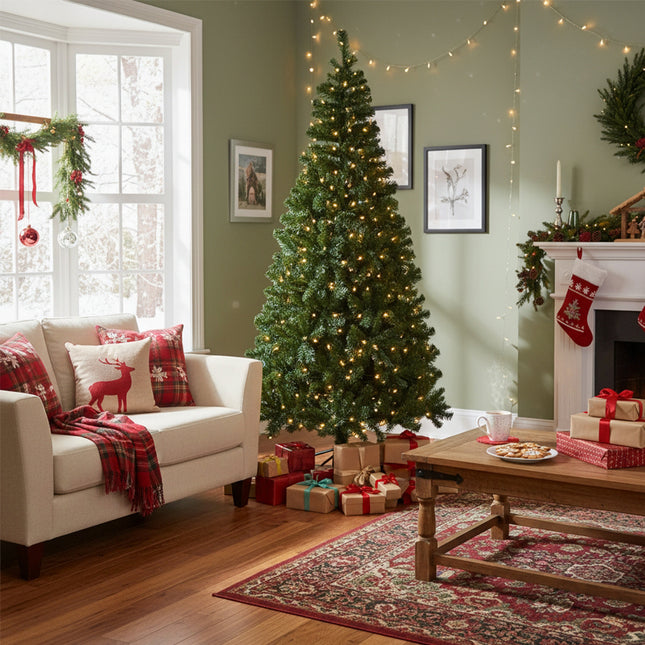 210CM Artificial Christmas Tree with Metal Stand