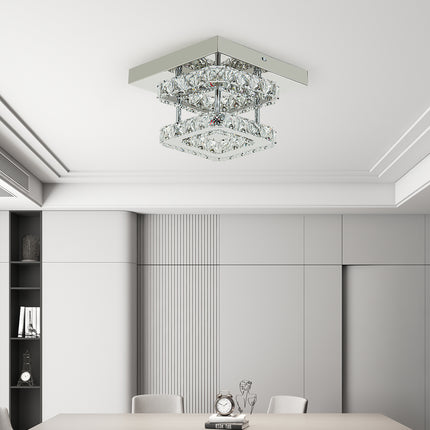 Double Tier Square Crystal Celling Light