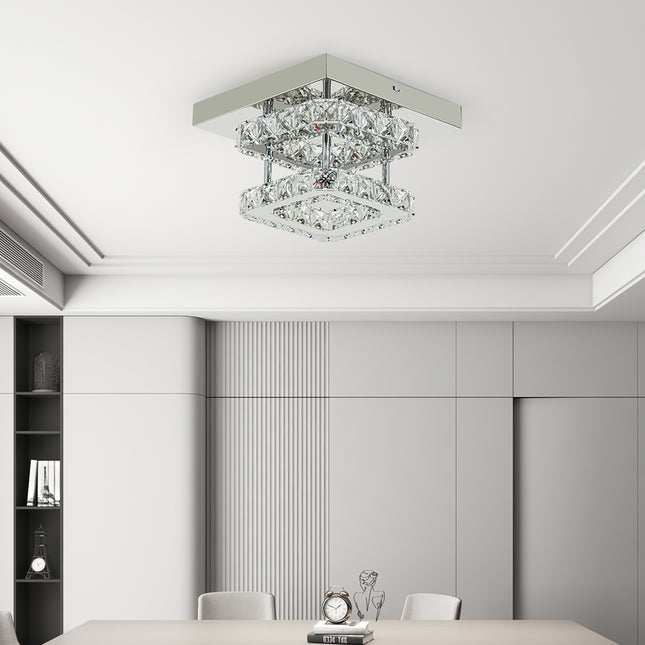 Double Tier Square Crystal Celling Light