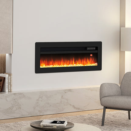 40 Inch Wall Mounted/Freestanding Electric Fireplace with Adjustable Flames