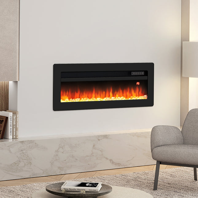 40 Inch Wall Mounted/Freestanding Electric Fireplace with Adjustable Flames