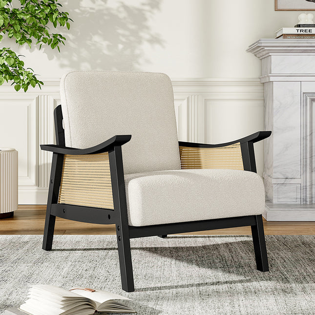 Modern Teddy Fleece Upholstered Accent Armchair