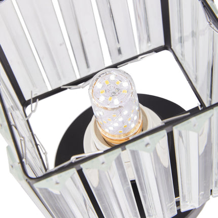 Modern Crystal Ceiling Light with Square Glass Lampshade