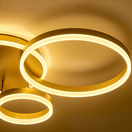 Modern Round LED Chandelier Ceiling Light  3 Circle Dimmable