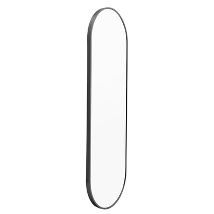 Modern Oval Metal Full Length Wall Mirror Black