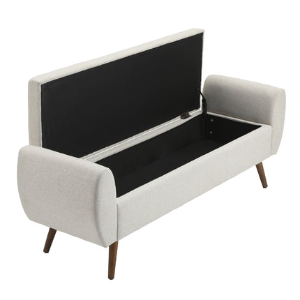 Linen Upholstered Storage Bench