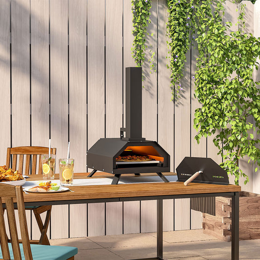 Outdoor Pizza Oven with Pizza Stone Black