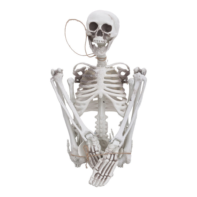 White Poseable Skeleton Props for Halloween Party Decoration