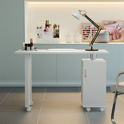 Rolling Manicure Table Salon Station with Storage